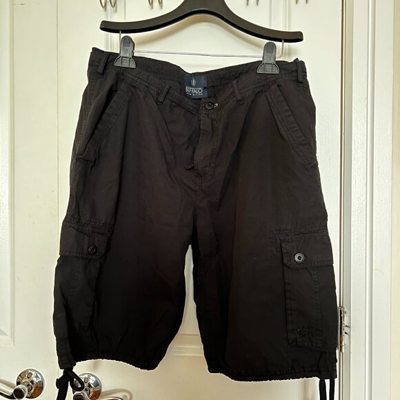 Men's Cargo shorts Black 100% cotton Excellent condition size 34 - Picture 1 of 3